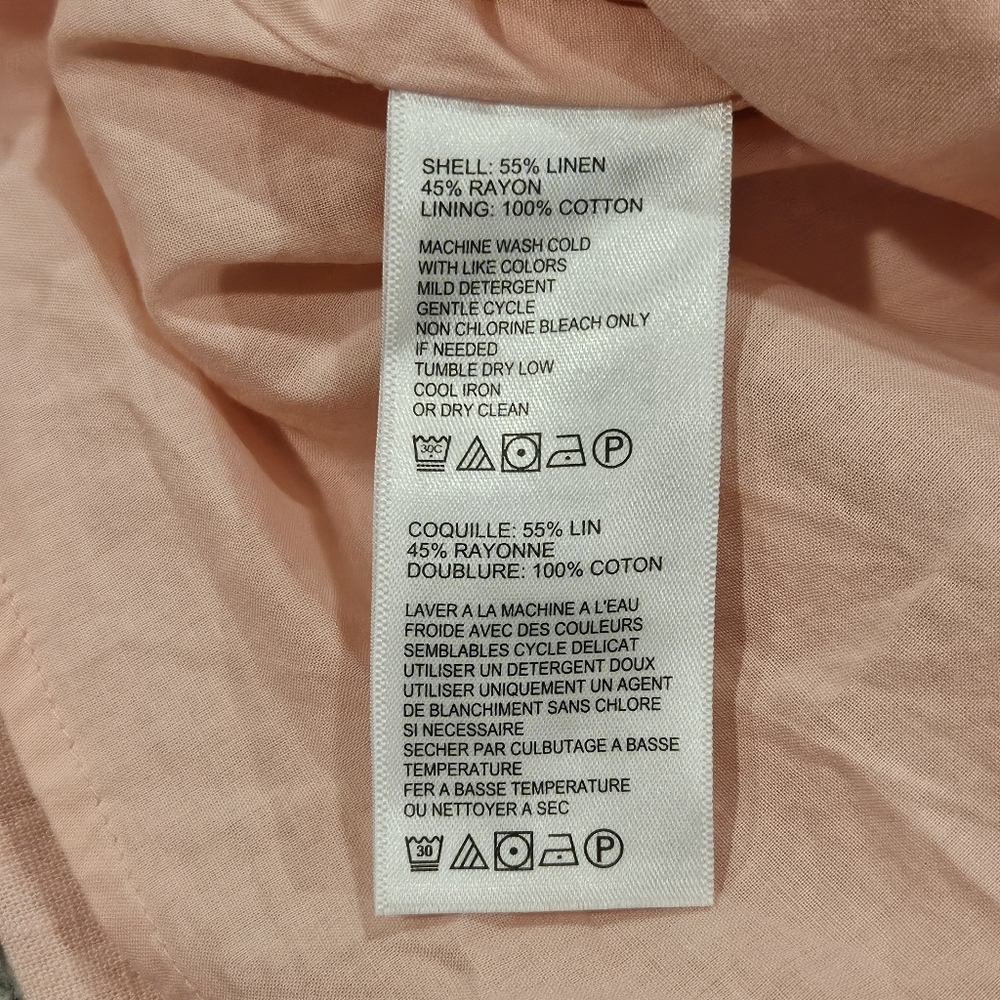 Tommy Bahama SZ M Daphne Sleevless Linen Blend Shift Dress Lined Pink Pockets - Picture 5 of 9